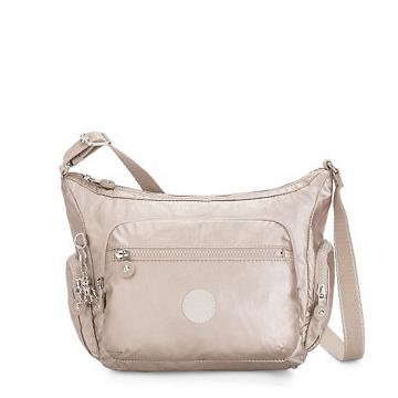 Torba Crossbody Kipling Gabbie Small Metallic Srebrne | PL 2072YX